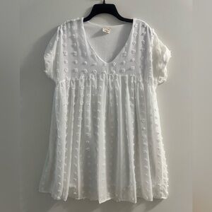 Peach Love California Swiss Dot Babydoll Dress